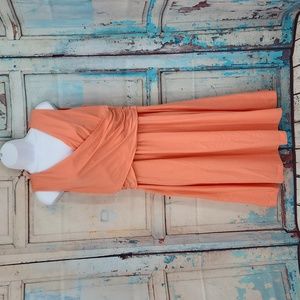 Lands' End Orange Midi Dress